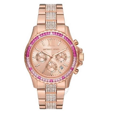 Michael Kors Courtney Quartz Crystal Rose Gold Dial Ladies 